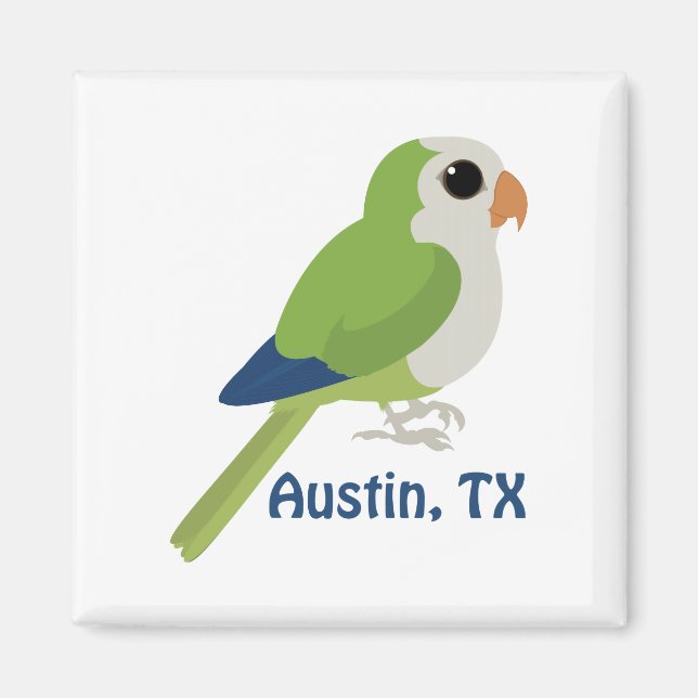 Munk Parakeet-Austin, Texas Magnet (Framsidan)