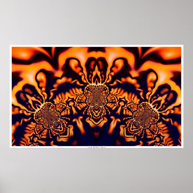 Munk Pondering Helig Geometry - Surreal Fractal Poster (Framsidan)