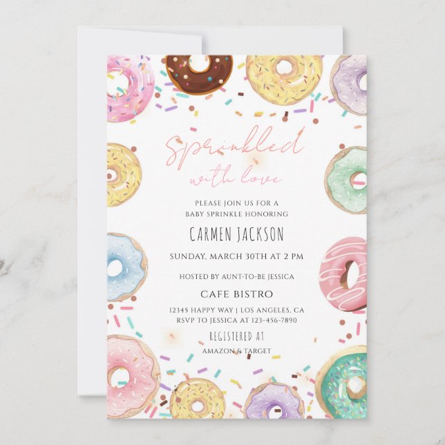 Munk prydd med kärlek Baby Shower Inbjudningar (Framsida)