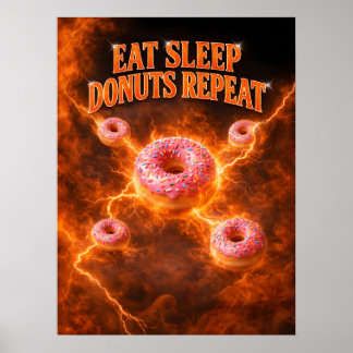 Munk Retro Neon Söt Vibe Poster