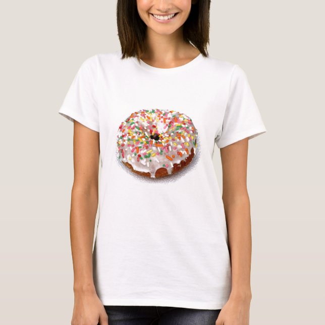 Munk som är festlig på vit t-shirt (Framsida)