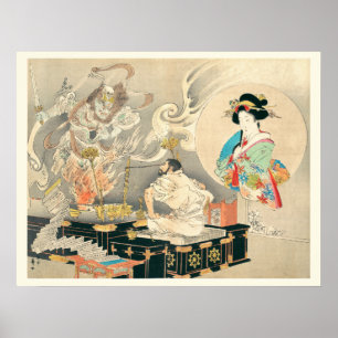 Munk som konfronterar en demon poster