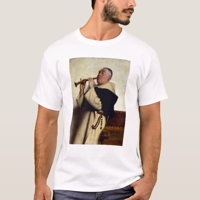 Munk som leker en klarinett tee shirt (Framsida)