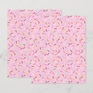 Munk Sprinkles Scrapbookpapper Rosa Hantverkspappe