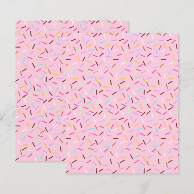 Munk Sprinkles Scrapbookpapper Rosa Hantverkspappe (Fram/baksida)