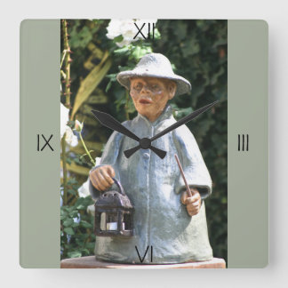 Munk statue Clock Fyrkantig Klocka