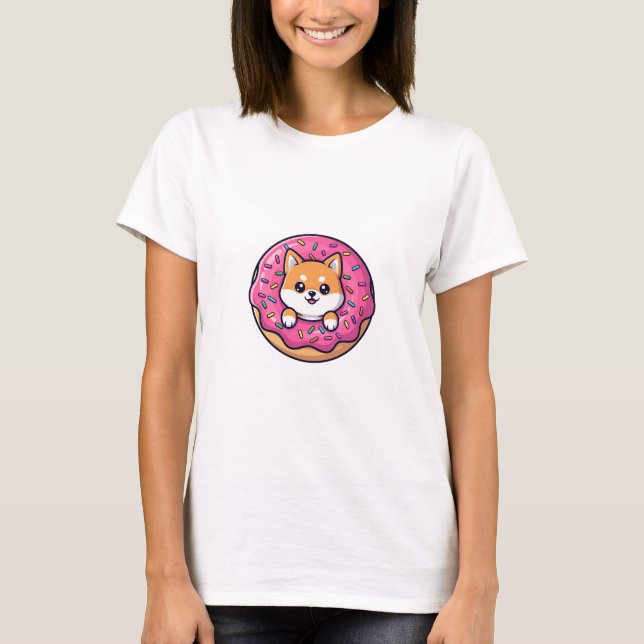 Munk Tittande Shiba T Shirt (Framsida)