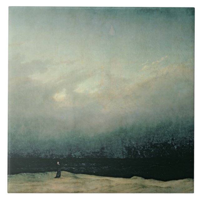 Munk vid havet, 1809 kakelplatta (Framsidan)