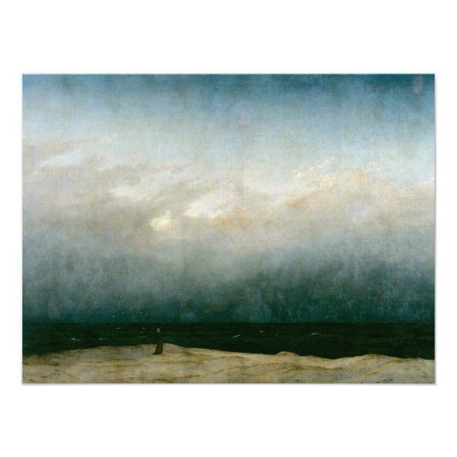 Munk vid havet av Caspar David Friedrich Fototryck (Framsidan)