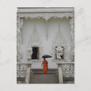 Munk vid White Temple i Chiang Rai Vykort