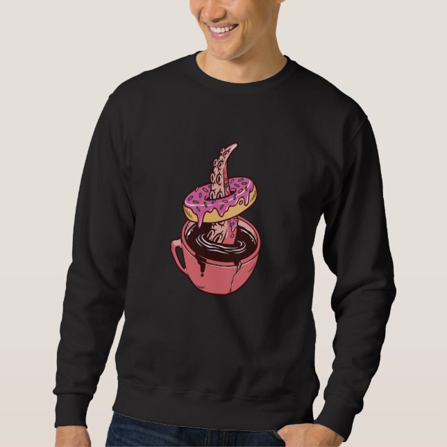 Munkar och kaffe lång ärmad tröja (Framsida)
