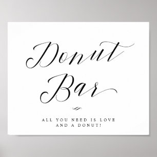 Munkbar Chic Kalligrafi Skrift Bröllopsskylt Poster