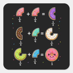 Munkbråk Lärande Matematik Humor Fyrkantigt Klistermärke