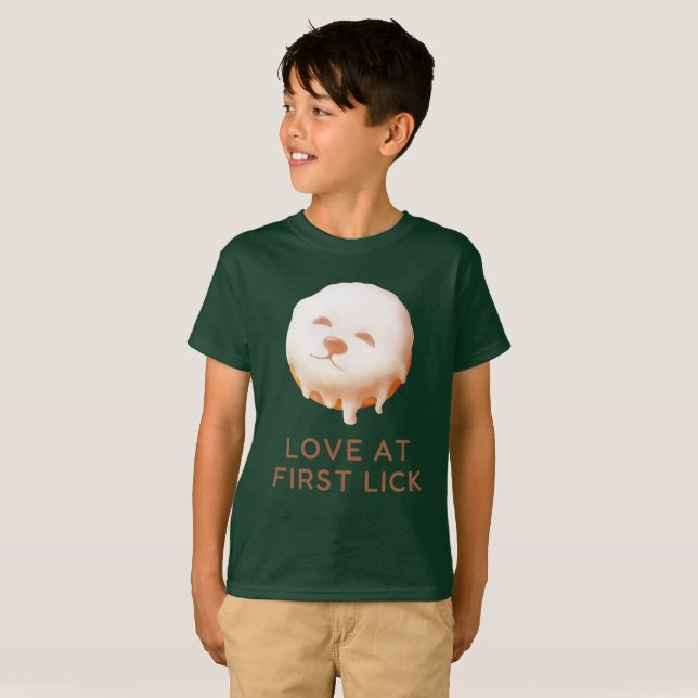 Munkdröm: Glasad Smile Pup  T Shirt (Hel framsida)