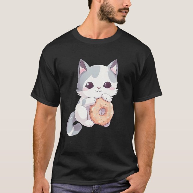 Munkkatt för Kitty Män Kvinnor Barn T Shirt (Framsida)
