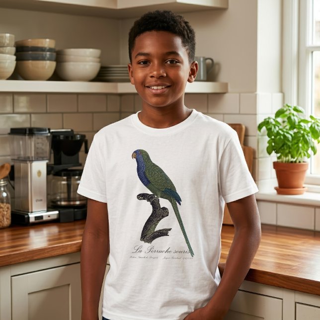 Munkparakit eller munkpapegoja, Myiopsitta Monachu T Shirt (Monk Parakeet or Monk Parrot, Myiopsitta Monachus. Boy Basic White T-Shirt )