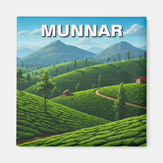 Munnar Kerala India Tea Plantation Magnet (Framsidan)