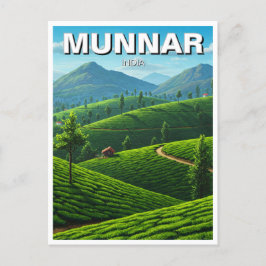 Munnar Kerala India Tea Plantation Vykort
