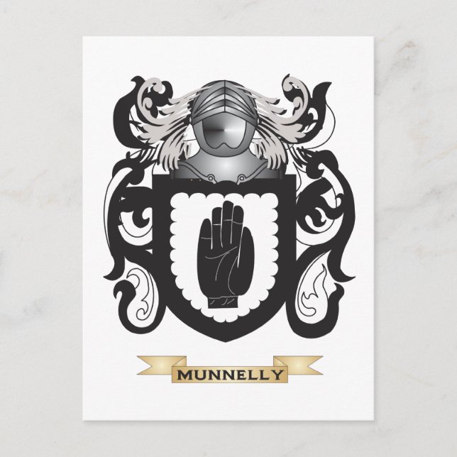 Munnellys Jackande av Arm (Family Crest) Vykort (Framsida)