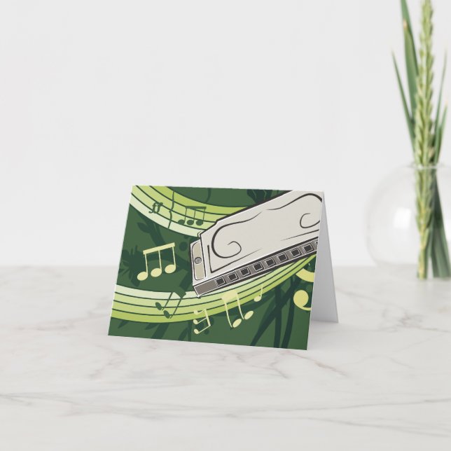 Munnspelsblues och folkmusik tack kort (Framsida)