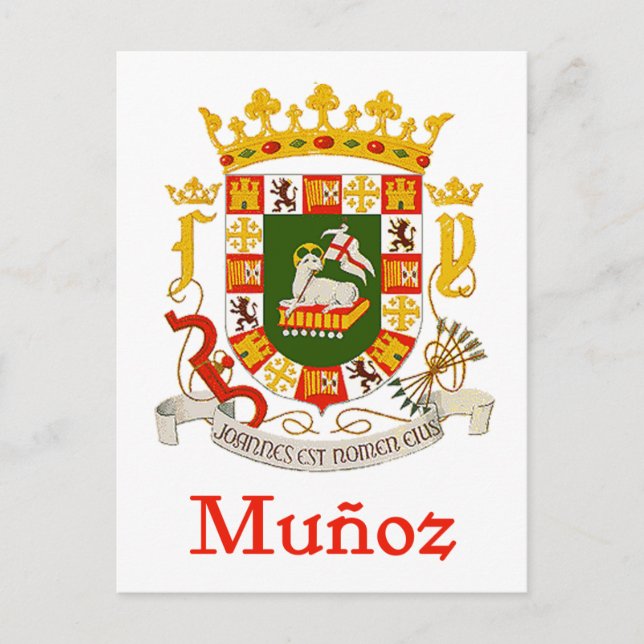 Munoz Shield of Puerto Rico Vykort (Framsida)