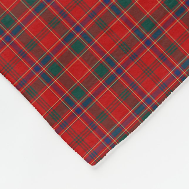 Munro Klan Bright Red, Blue och Grönt Tartan Fleecefilt (Hörn)