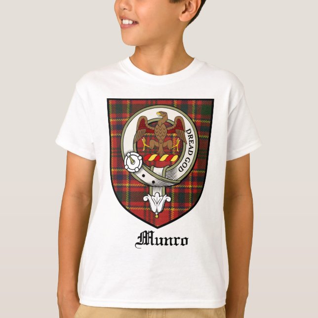 Munro Klan Vapensköld Badge Tartan Tee (Framsida)