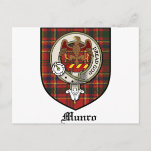 Munro Klan Vapensköld Badge Tartan Vykort