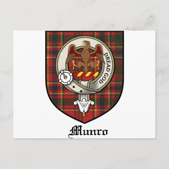 Munro Klan Vapensköld Badge Tartan Vykort (Framsida)