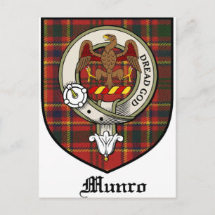 Munro Klan Vapensköld Badge Tartan Vykort