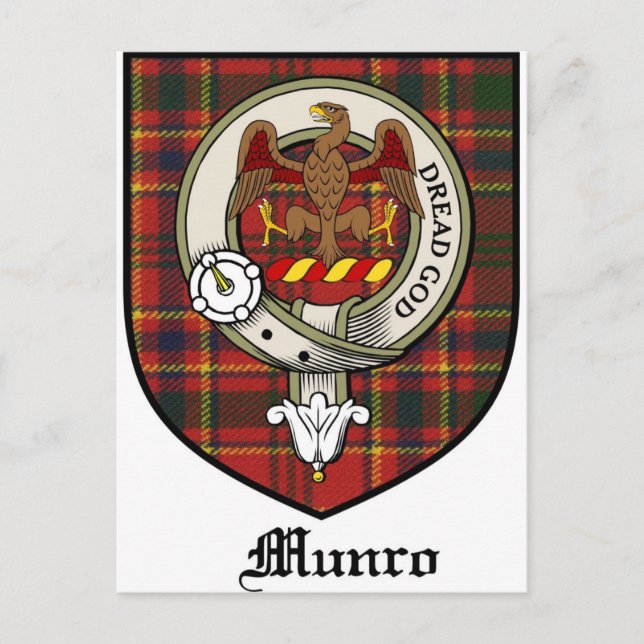 Munro Klan Vapensköld Badge Tartan Vykort (Framsida)