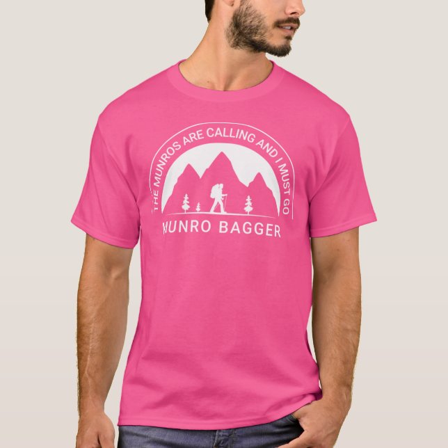 Munros ringer och jag måste gå - Hillgång T Shirt (Framsida)