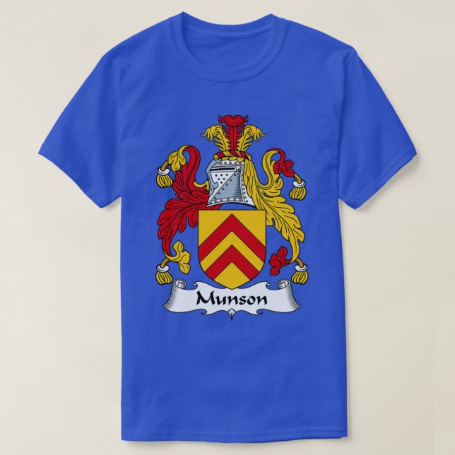 Munson Coat of Arms Family Crest  T Shirt (Design framsida)