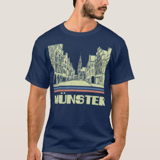 Munster City Gift Tyskland City Silhouette Skyline T Shirt