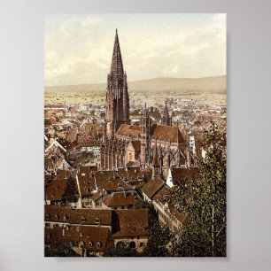 Munster, Freiburg, Baden, Tyskland magnifikt Poster