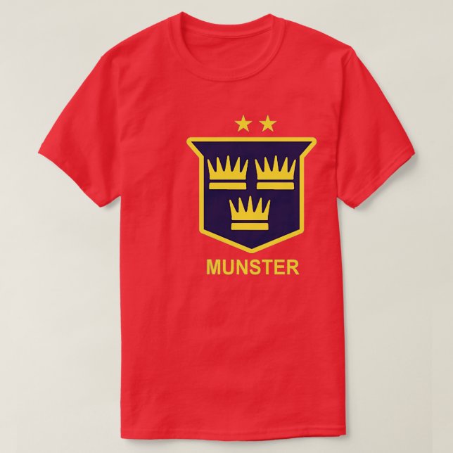 Munster retro Classic stil för retro Irish rugby T Shirt (Design framsida)