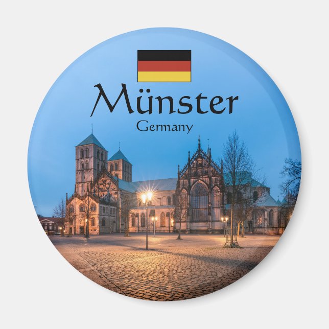 Münster Tyskland Souvenir Magnet (Framsidan)
