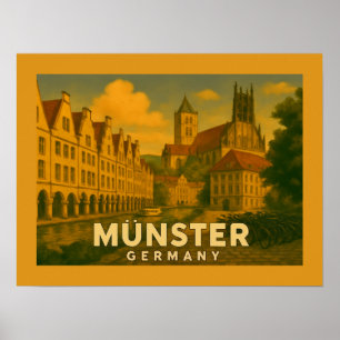 Münster Tyskland Stad Konst Poster