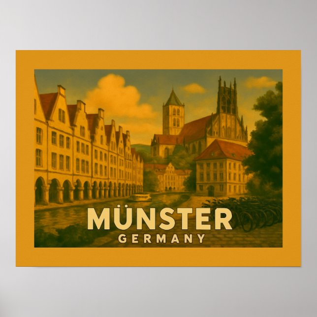 Münster Tyskland Stad Konst Poster (Framsidan)
