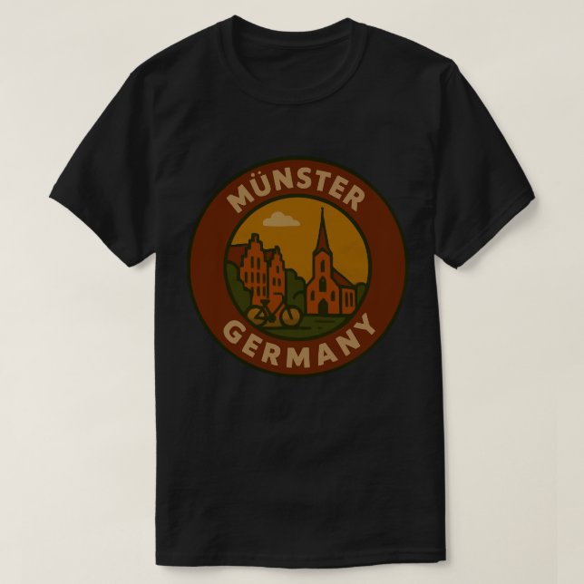 Münster Tyskland Stad Konst T Shirt (Design framsida)