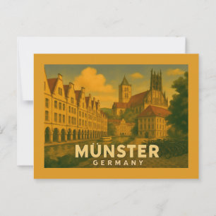 Münster Tyskland Stad Konst Vykort