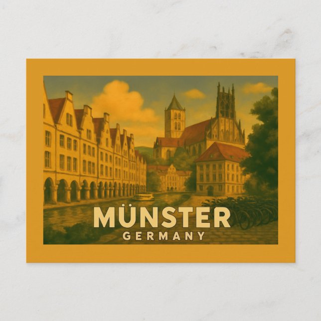 Münster Tyskland Stad Konst Vykort (Framsida)
