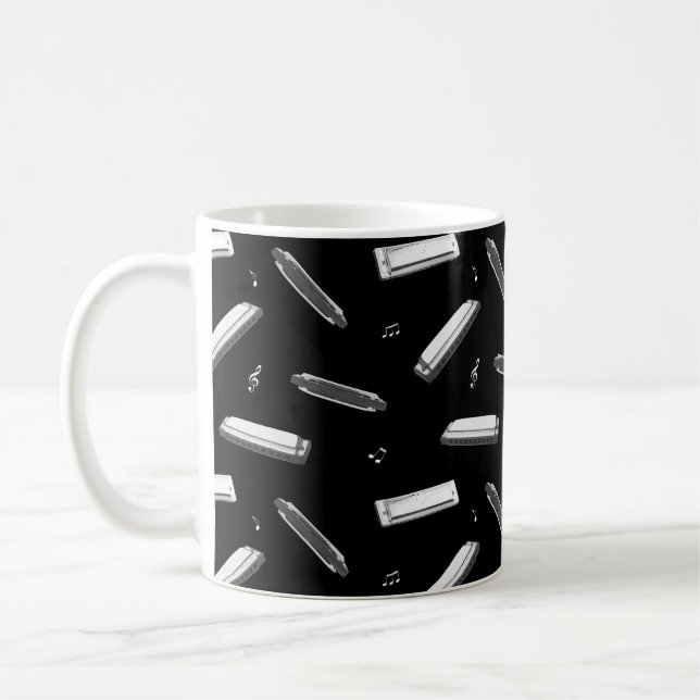 Munstycke för munspel Notmönster Kaffemugg (Vänster)