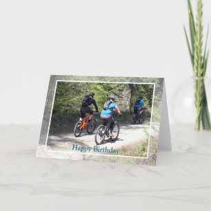 MUNTAIN BIKING Birthday Card Tack Kort