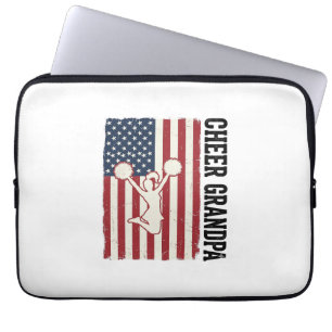 Munter Farfar Patriotisk Vintage Flagga Tröja Desi Laptop Fodral