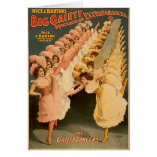Munterhetdansare 1900 hälsningskort