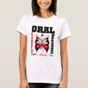 Muntlig cancermedvetenhetfjäril t shirt