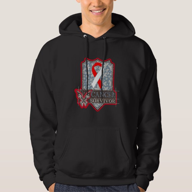 Muntlig fjäril för canceröverlevandevintage sweatshirt (Framsida)