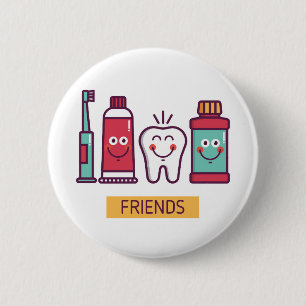 Muntliga omsorgvänner för tecknad knapp