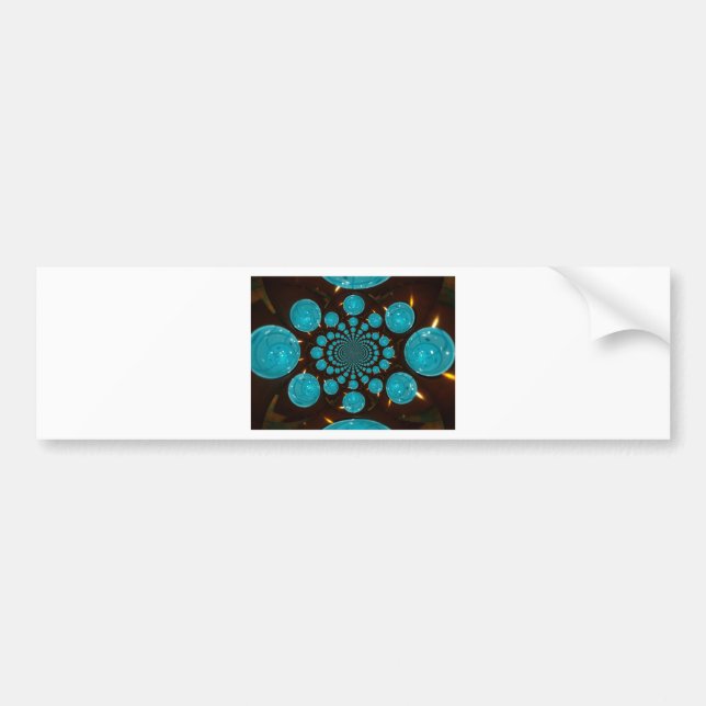 Muntliga Visningar av Cyan Ljus Kaleidoscope Art Bildekal (Framsidan)